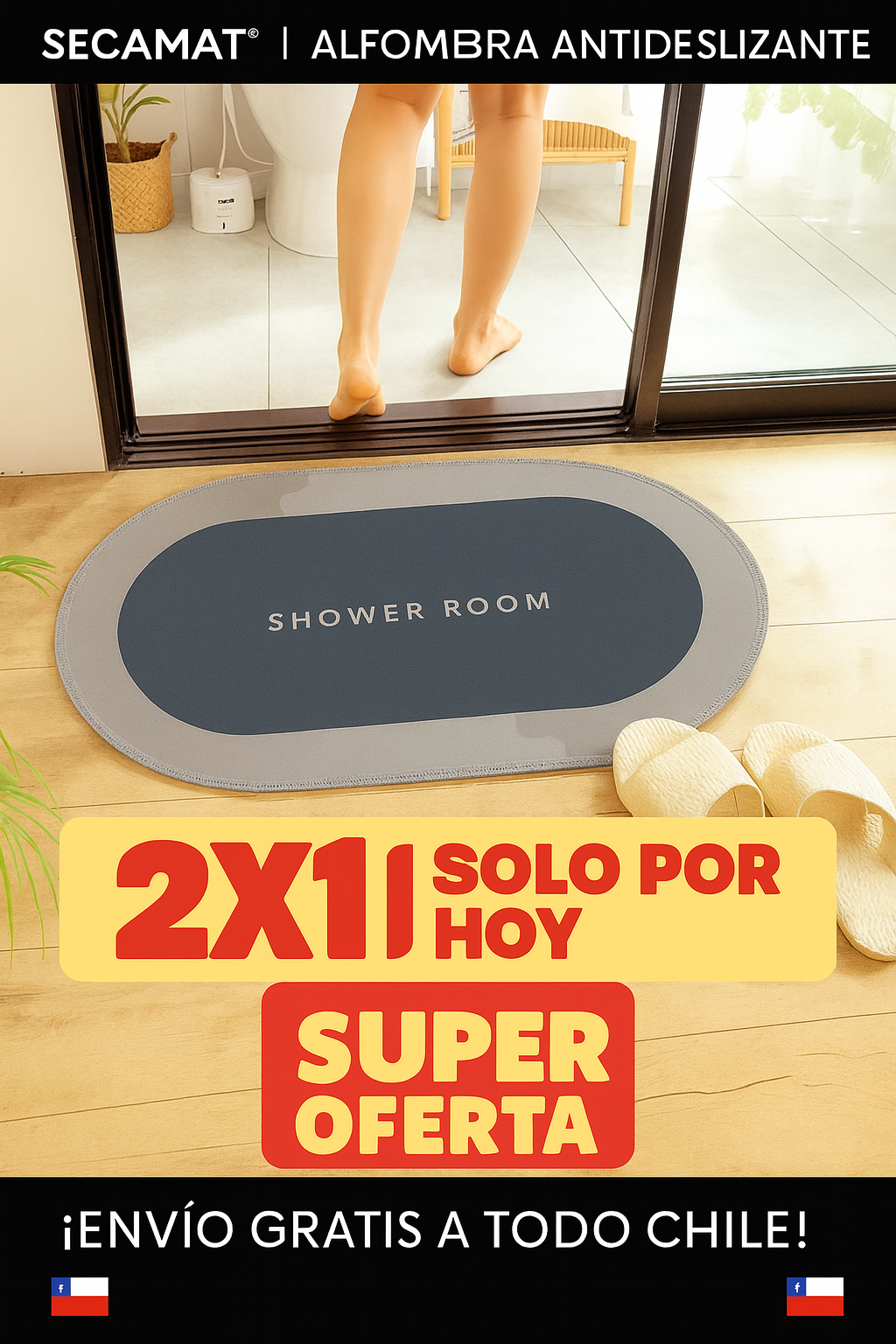 SecaMat™| Alfombra de baño antideslizante (2x1)